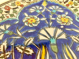Turkish Ceramic Plate with Hand-painted Iznik Floral Design 1950s