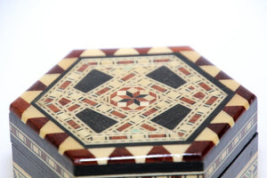 Mosaic Marquetry Octagonal Music Box Granada Moorish Spain