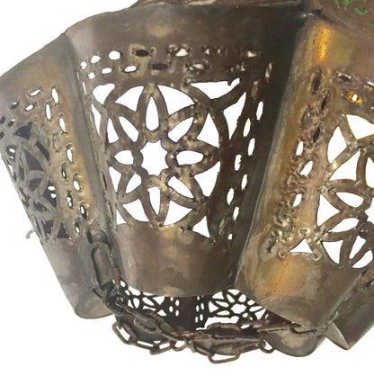 Moroccan Handcrafted Moorish Pendant Frosted Milky Glass Lantern