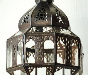Handcrafted Moorish Glass Lantern Octagonal Shape
