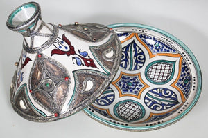 Moroccan Ceramic Tajine from Fez