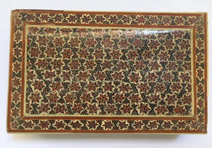 Handcrafted Persian Micro Mosaic Box with Geometric Design, 1940