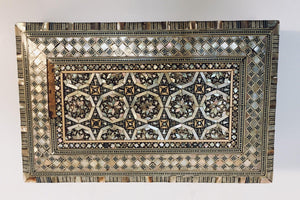 Vintage Middle Eastern Moorish Mosaic Marquetry Inlay Box