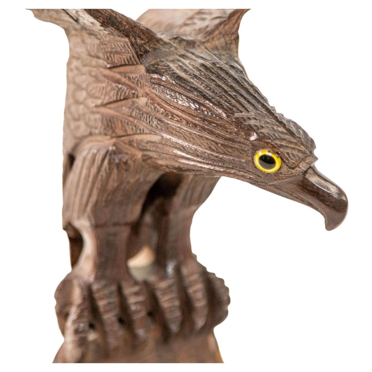 1960s Large Hand-carved Iron Wood American Bald Eagle Art Sculpture — United States