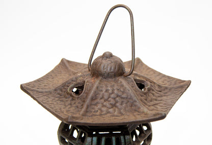1940s Japanese Iron Pagoda Candle Lantern, Hand-Crafted Japonisme — Japan