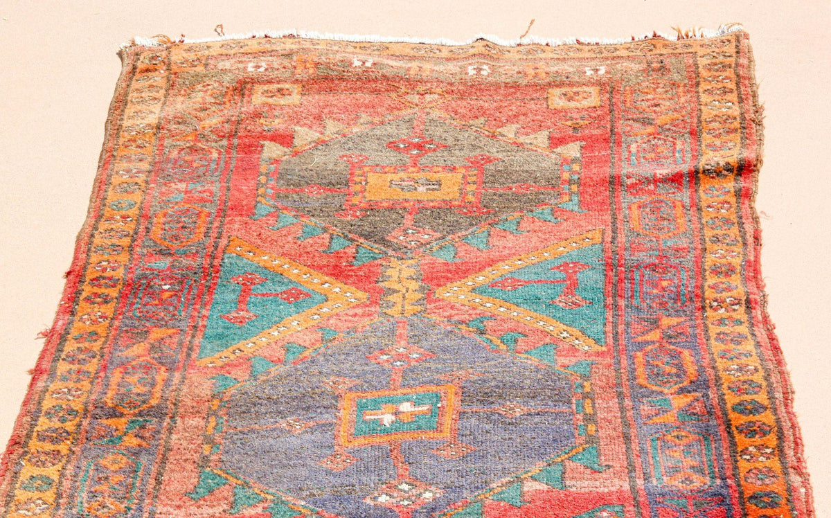 1950s Hand Knotted Vintage Carpet Rug Runner from Turkey — Turkey
