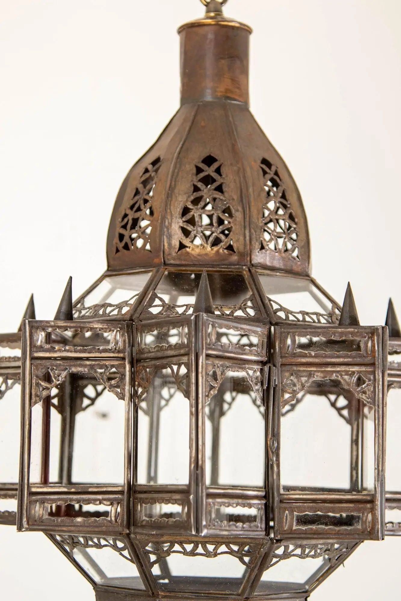 Moroccan Hanging Glass Lantern in Moorish Star Shape