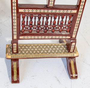 Egyptian Octagonal Side Table Islamic Moorish Tilt-Top Inlaid Table 1950s
