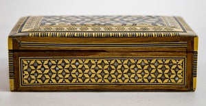 Middle Eastern Moorish Mother of Pearl Inlaid Marquetry Jewelry Box