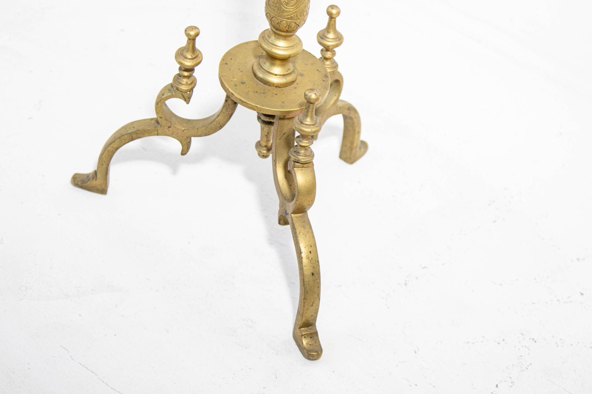 Antique Moroccan Brass Tea Kettle Pot on Stand 1930