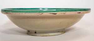 Antique Moroccan Ceramic Bowl from Fez 1940's Moorish Design