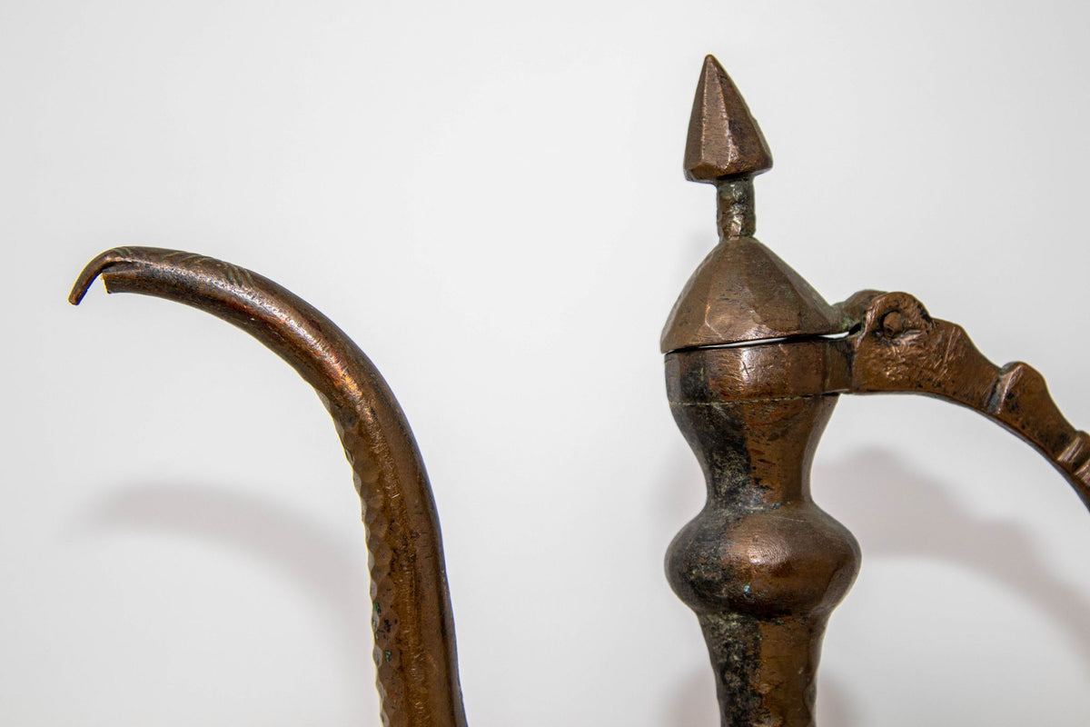 Antique Islamic Middle Eastern Qajar Persian Copper Ewer 19th Century