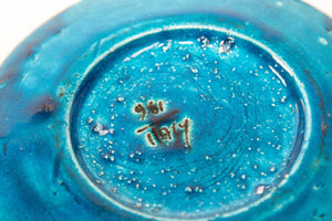 Aldo Londi for Bitossi Remini Blue Ceramic Ashtray Handcrafted in Italy