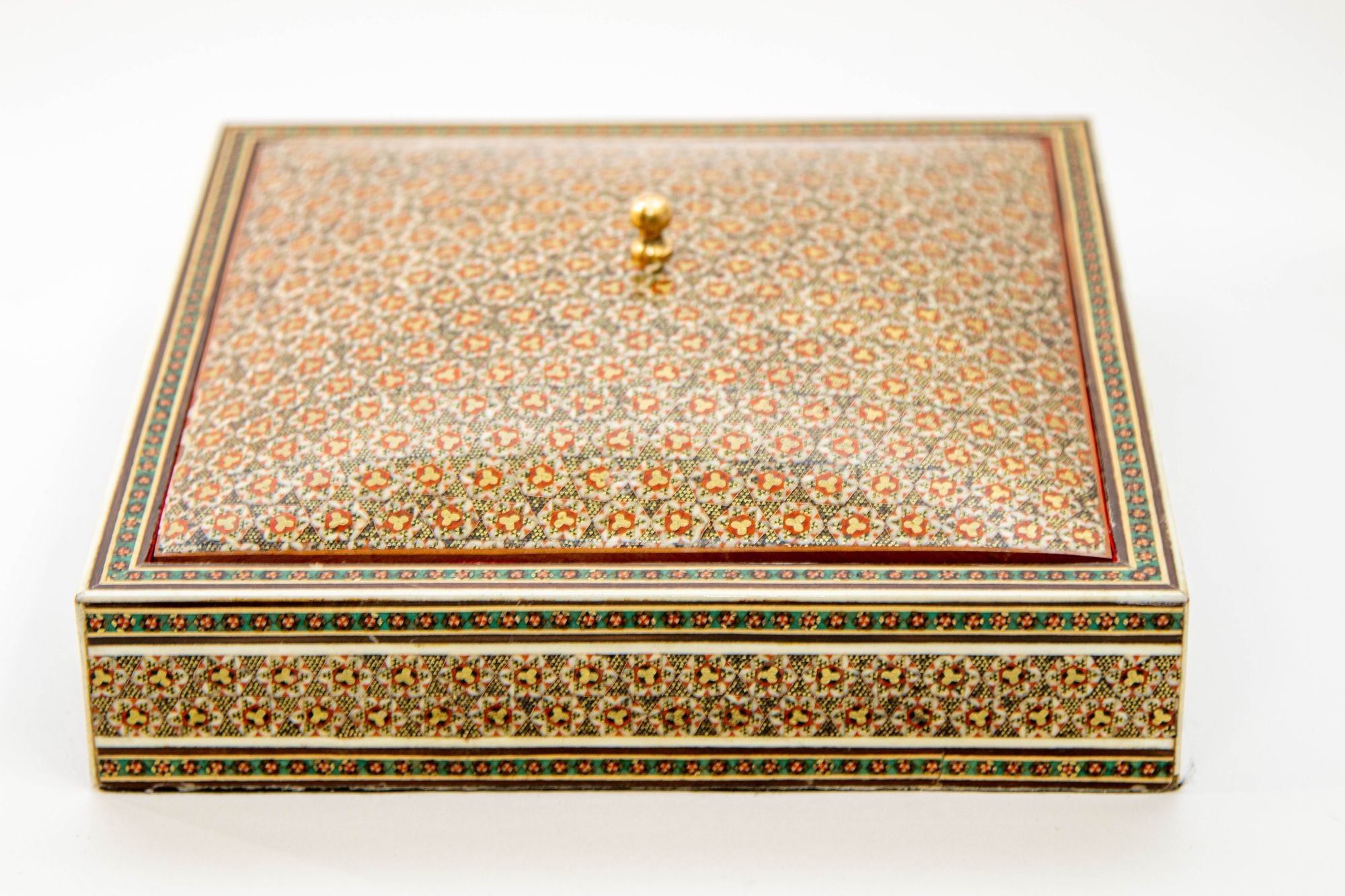 1950s Anglo Indian Style Micro Mosaic Inlaid Jewelry Box