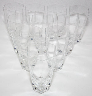 Frank Lloyd Wright by TIFFANY Crystal Tumbler Highball Glasses Barware Set of 8