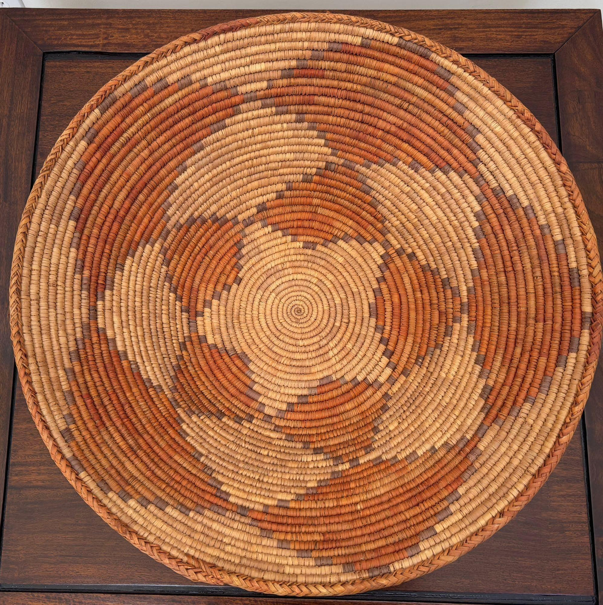 Large American Western Basket Vintage Woven Reed 1950s — additional view 9