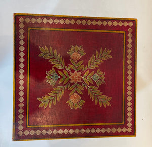 Moroccan Hand Painted Decorative Storage Trunk Chest Side Table