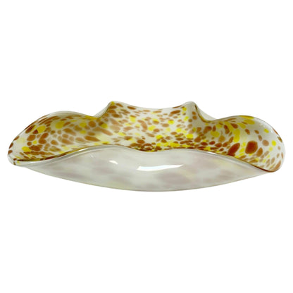 Large Murano Gold Aventurine Art Glass Bowl Flower Form Italy 1950s — additional view 8