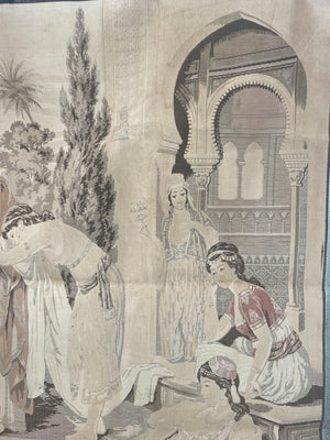 Moorish Tapestry with a 19th Century Orientalist Arabian Scene