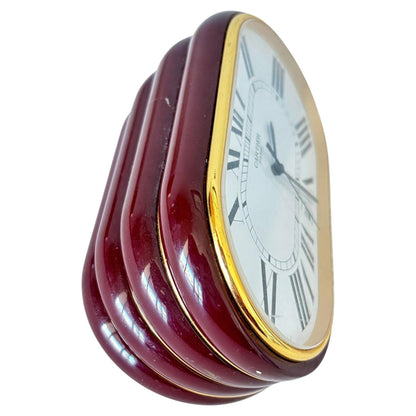 Cartier Paris Accordion Clock with Date and White Roman Numeral Dial Circa 1980 — detail view 7