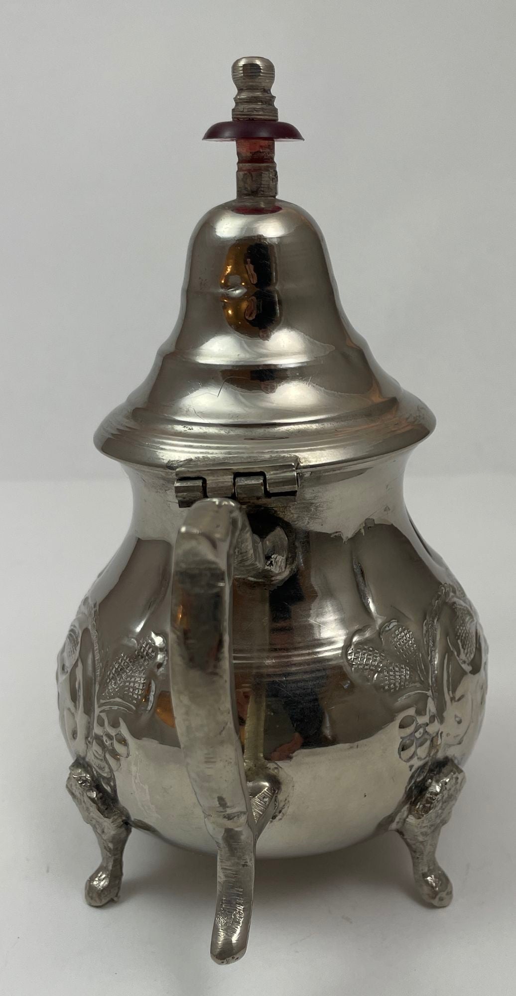Vintage Moroccan Silver Plated Tea Pot, Handcrafted Islamic Style