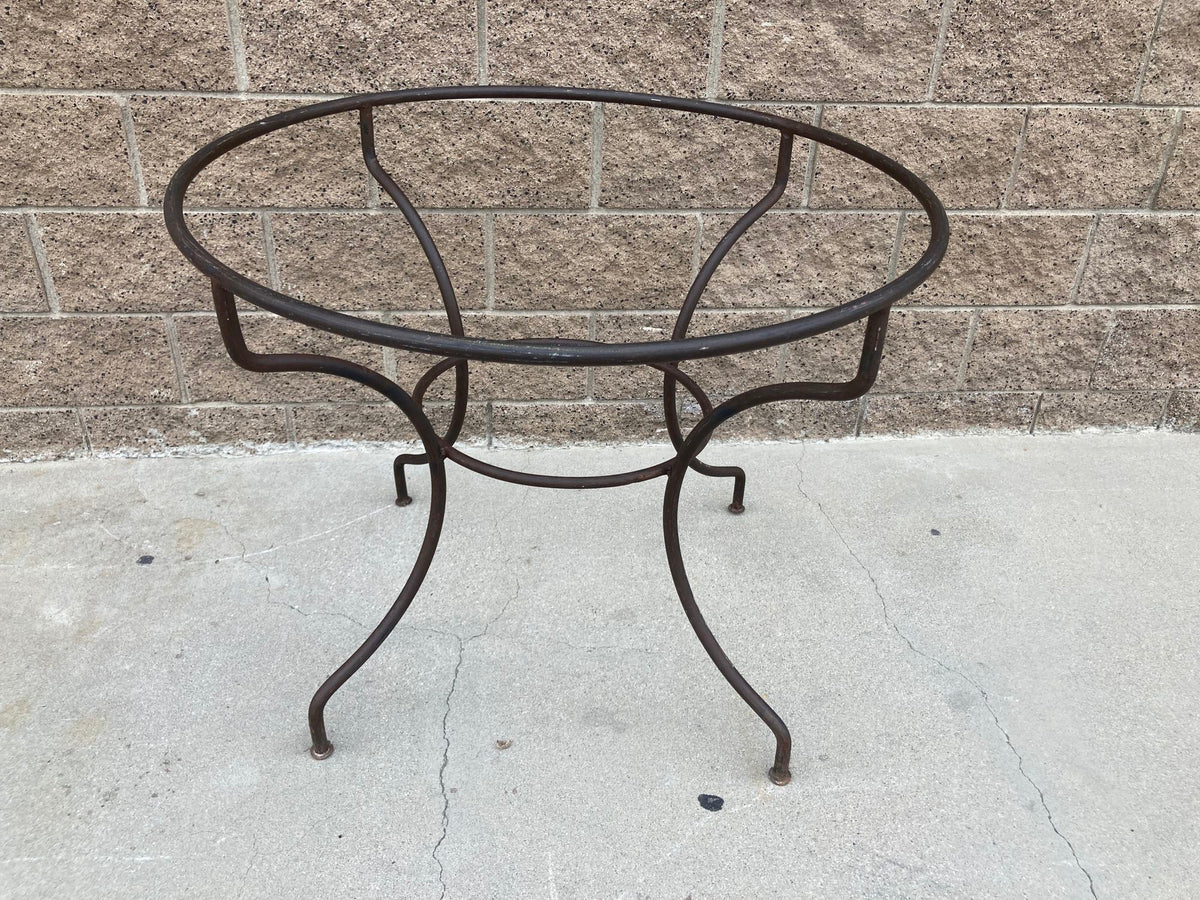 Moroccan Round Mosaic Outdoor Tile Table on Iron Base 47 in