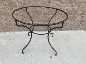 Moroccan Round Mosaic Outdoor Tile Table on Iron Base 47 in