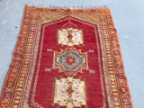 Moroccan Vintage Boujad Berber Tribal Rug 1960s