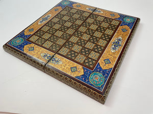 Moorish Persian Inlaid Micro Mosaic Backgammon and Chess Board