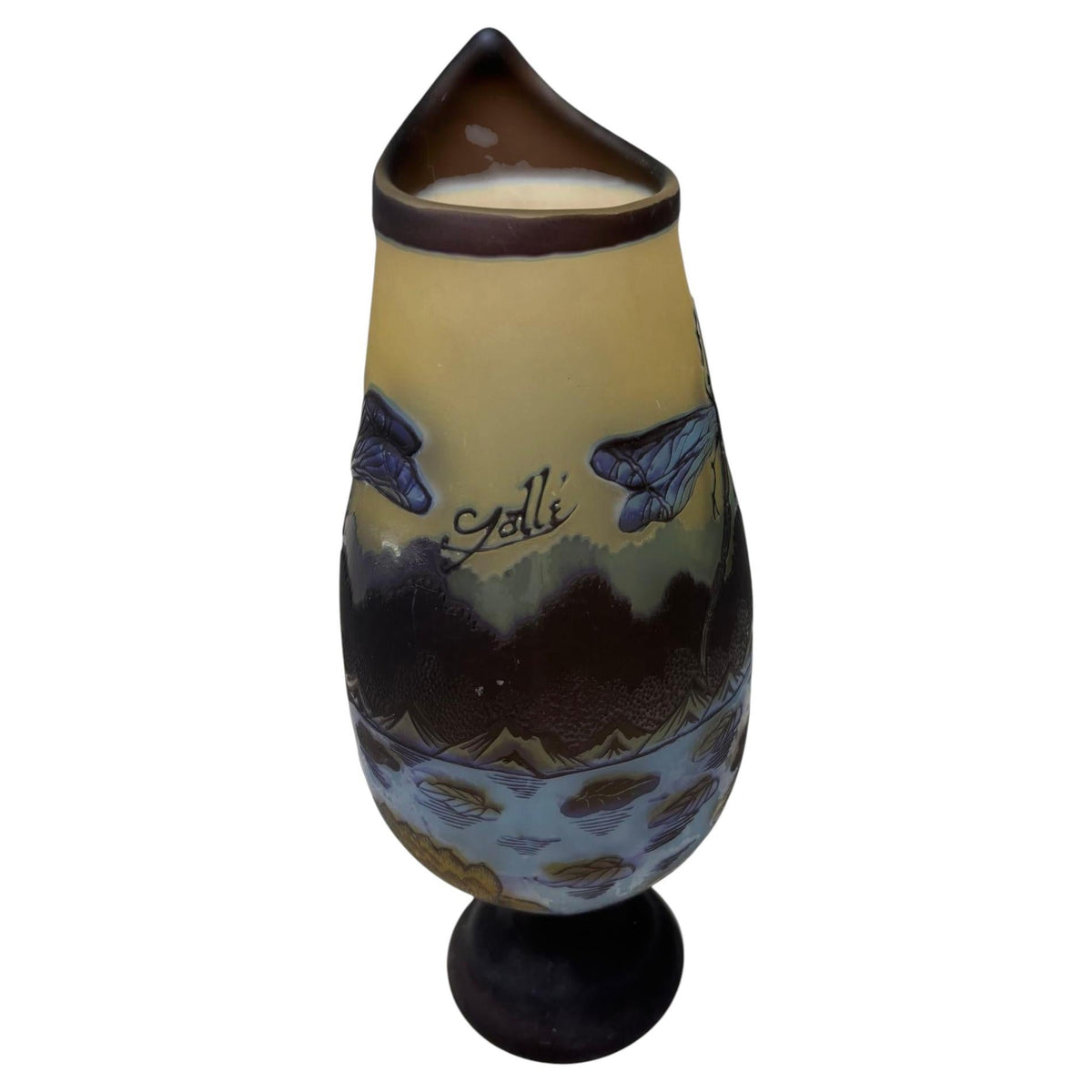 Art Nouveau Cameo Vase Signed Emile Galle 14 inches — additional view 2