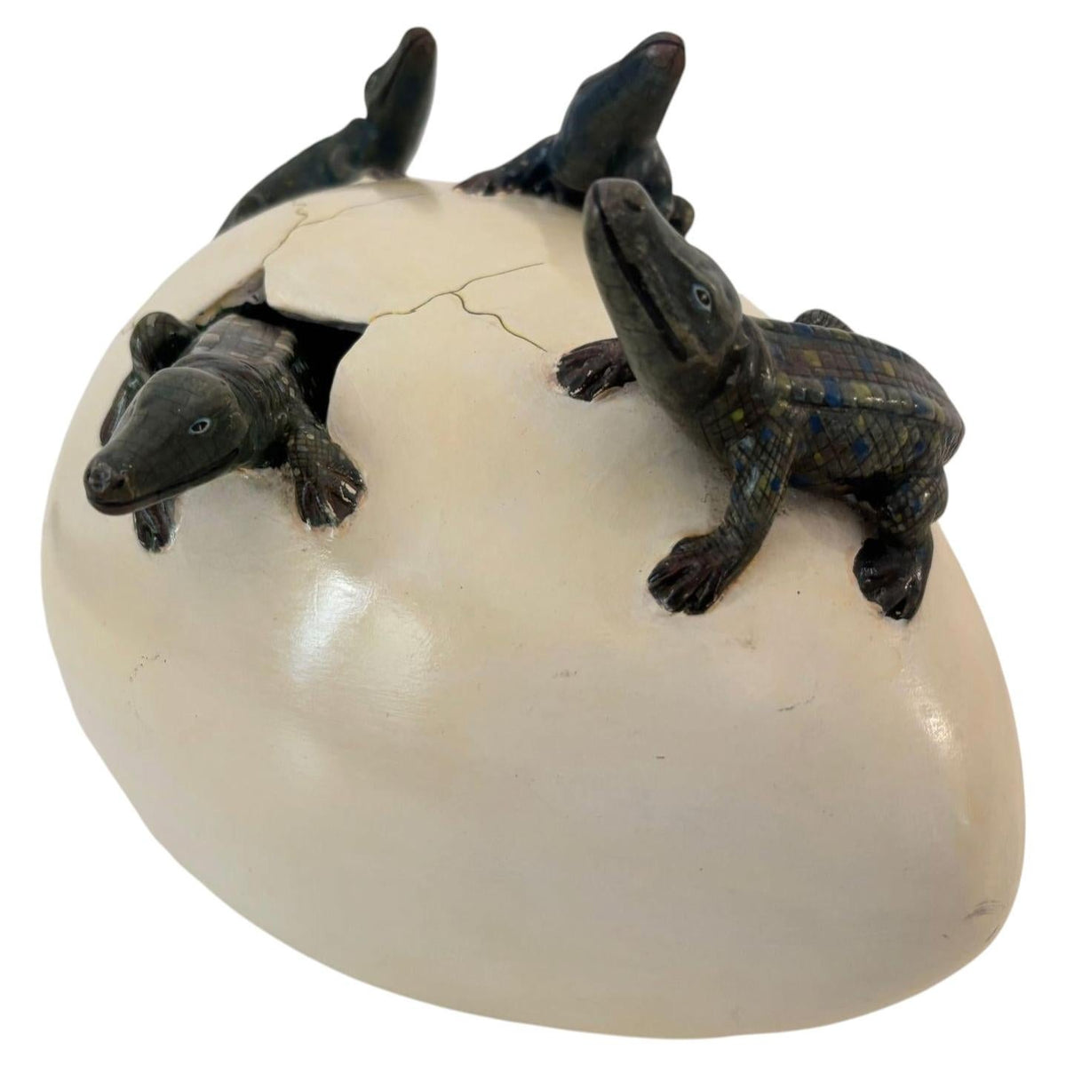 1980s Vintage Ceramic Hatching Alligators by Nacho Mejia, Mexican Art — additional view 7