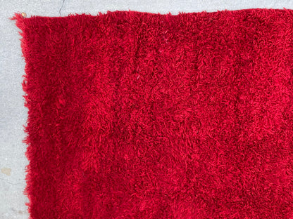 Vintage Moroccan Berber "Bed of Roses" Red Wool Rug, Handwoven, 1960s