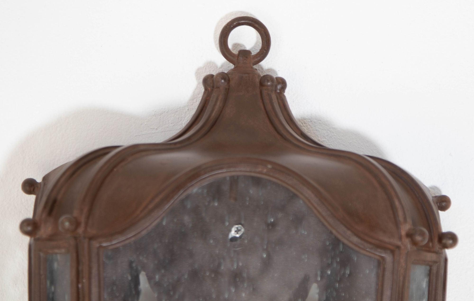 Iron Wall Lantern Antique Rust with Glass 1 of 6 for Outdoor European Style