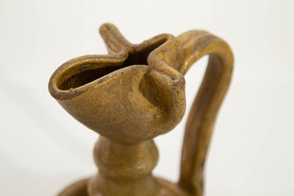 Antique Islamic Persian Nishapur Style Ceramic Glazed Oil Lamp