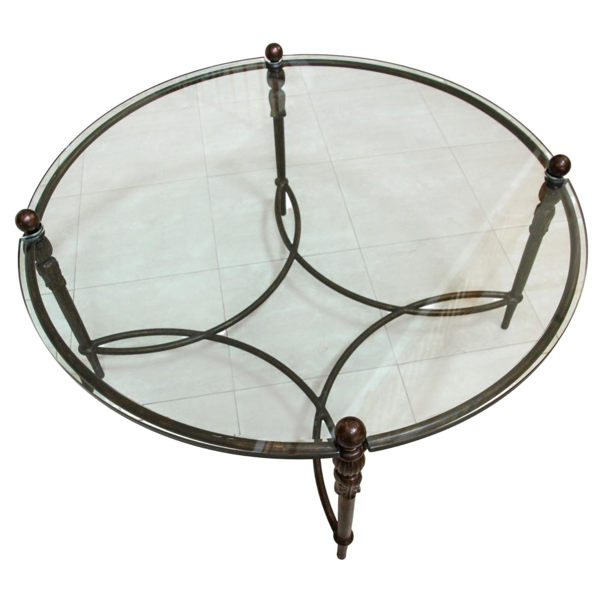 Michael Taylor Designs Montecito Round Glass Outdoor Coffee Table — United States
