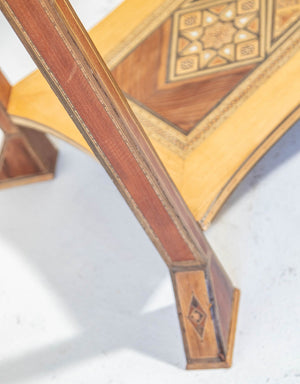 Moroccan Inlaid Card Chess Backgammon Game Table 1950