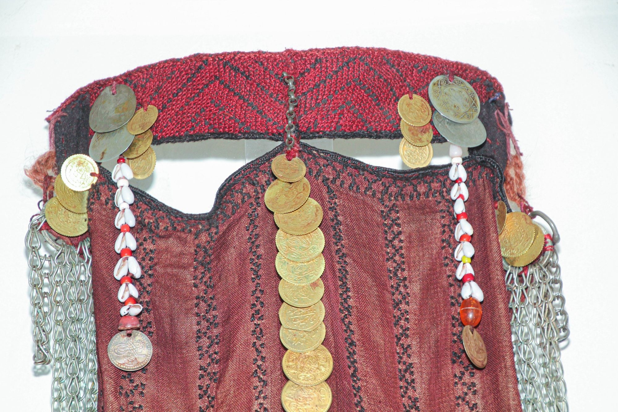 Islamic Face Veil, Egyptian Bedouin Desert Garment Nikab Framed Collectible