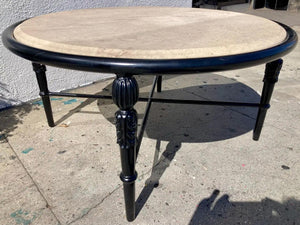 Michael Taylor Montecito Patio Round Outdoor Indoor Coffee Table With Stone Top