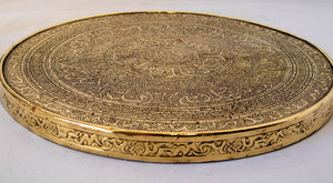 Moorish Islamic Brass Tray Table Spain 1920s