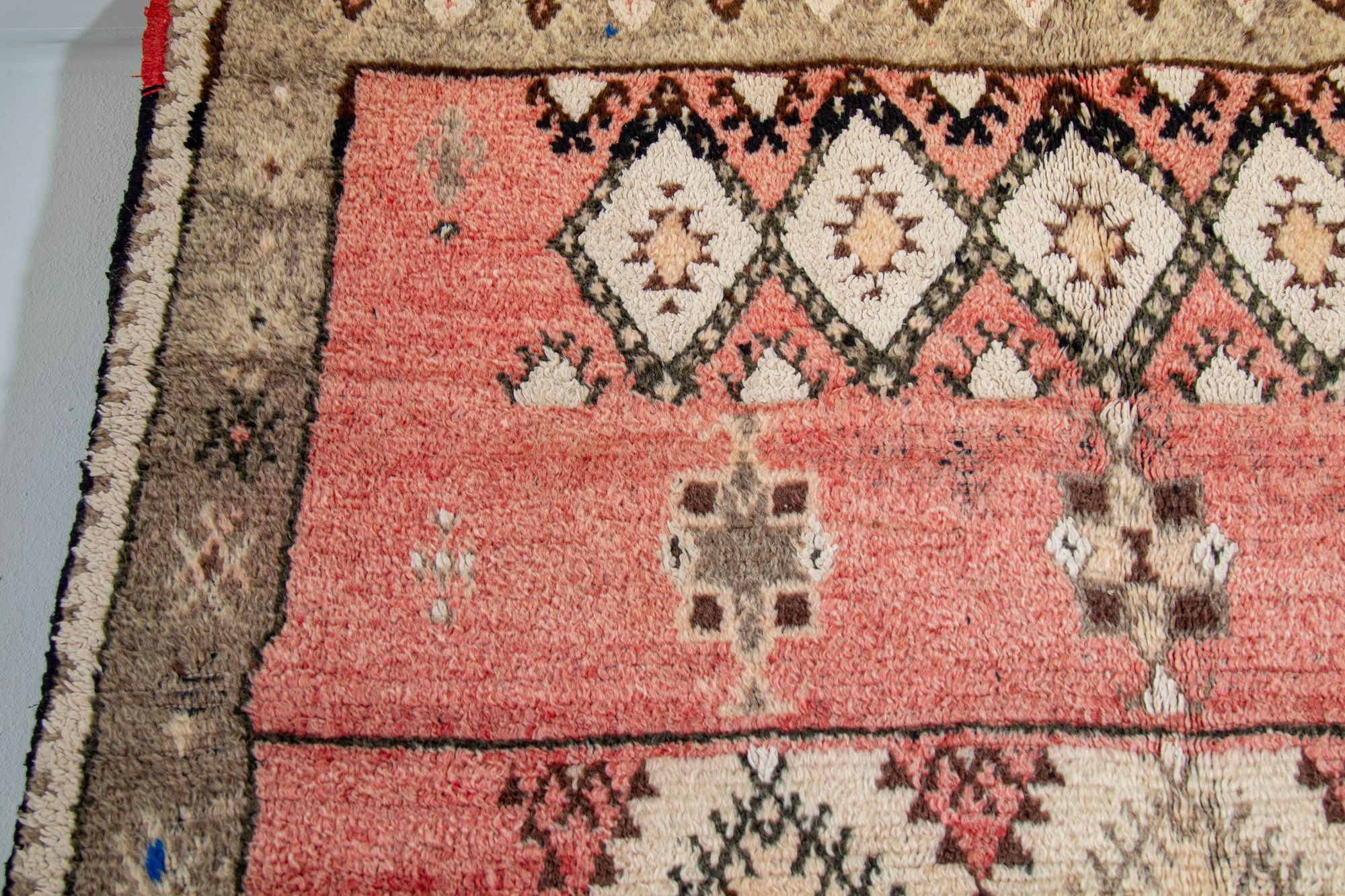 Moroccan Vintage Hand-Woven Boujad Berber Rug, circa 1960
