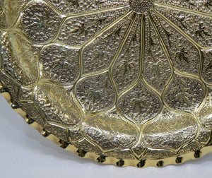 Moroccan Brass Tray Moorish Islamic Metalwork 13 inches Diameter