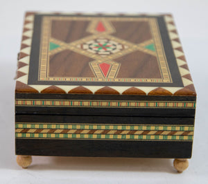 Granada Moorish Spain Inlaid Marquetry Jewelry Music Box