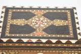 Moorish Wood Box Islamic Marquetry Mosaic Art Granada Spain Khatam Decor 1940s