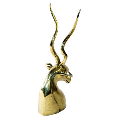Art Deco Style Brass Antelope Gazelle Bust Sculpture — additional view 9