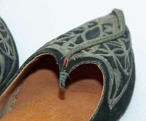 Moorish Mughal style Curled Toe Black Leather Shoes from Tony Duquette Estate