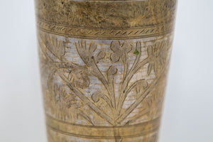 Antique Metal Engraved Mughal Beaker or Vase from India 1940s