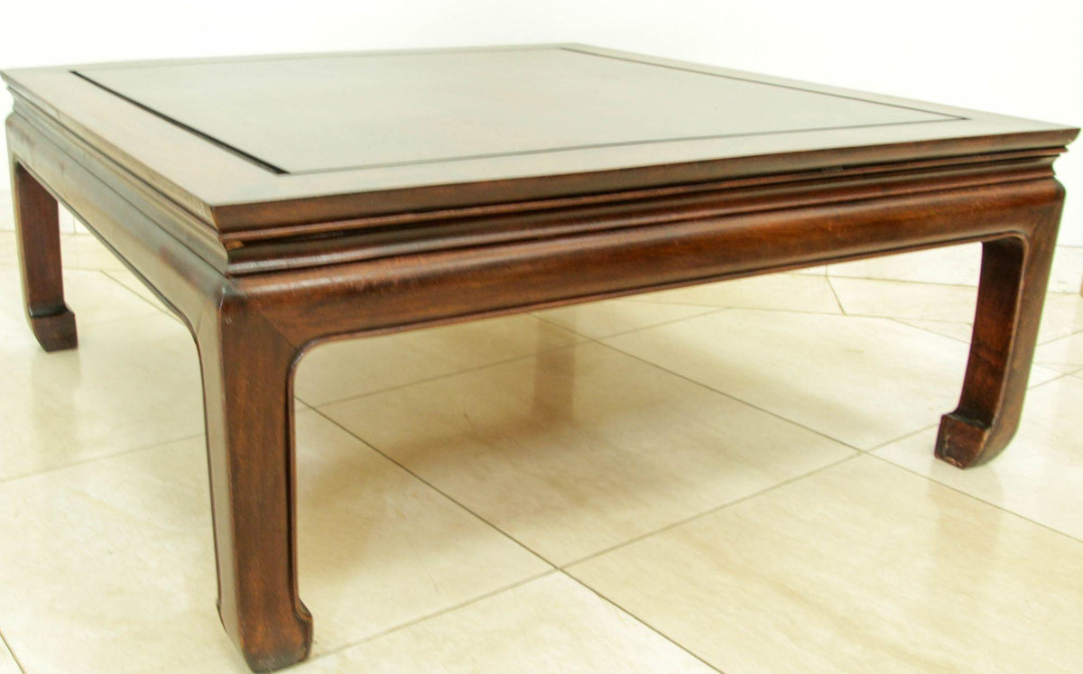 Vintage Rosewood Ming Style Chinese Coffee Table Solid Elm Horse Hoof Leg — China