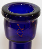 Vintage Royal Blue Opaque Enameled Bohemian Glass Hookah Base
