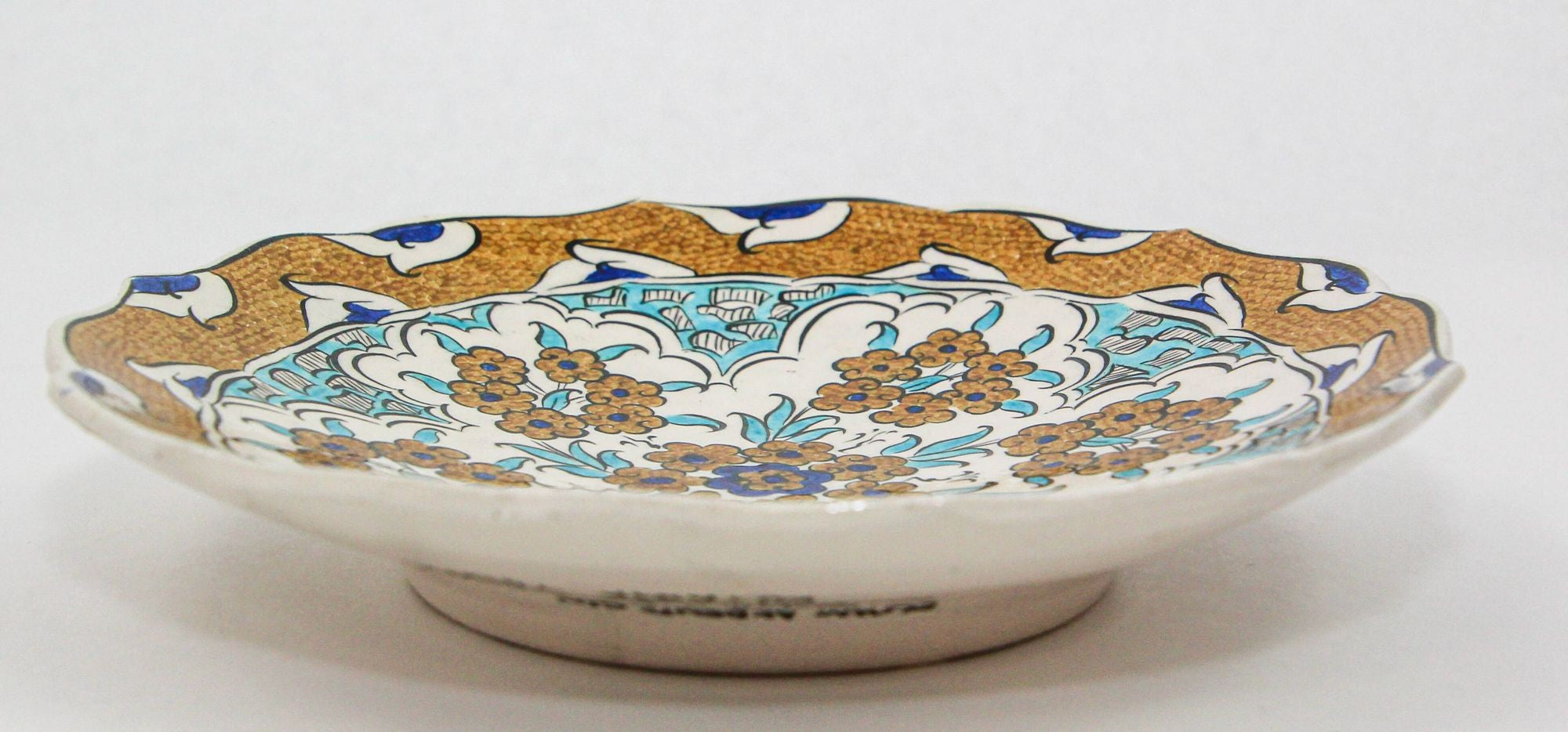 Islamic Ceramic Plate in the Iznik Style Hand Painted in Turkey 1950s