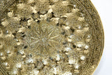 Islamic Persian Polished Brass Tray Collectible Metal Work Platter 10 inches D.